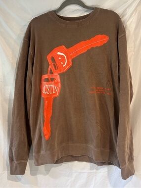 Post Malone Austin 2023 Tour Brown Crewneck Sweatshirt Size Large